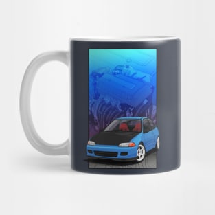 Civic  EG Hatch with B16 Background Mug